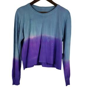 Spiritual Gangster Blue Purple Tye Dye Athletic Hiking Yoga Crop Top XS/S NWT